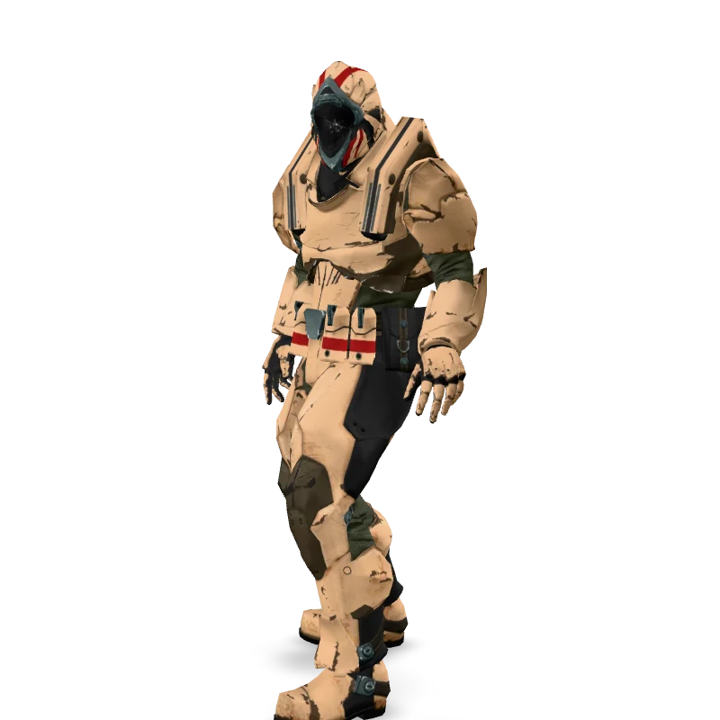 A rigged 3D character from the three.ws pipeline, shown as a still frame